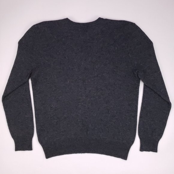 Polo Ralph Lauren Medium Sweater Gray V Neck Wool - Picture 3 of 12